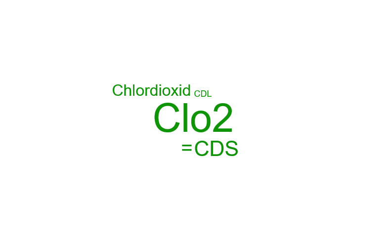 Chlordioxid CDS CDL ClO2 Symbole